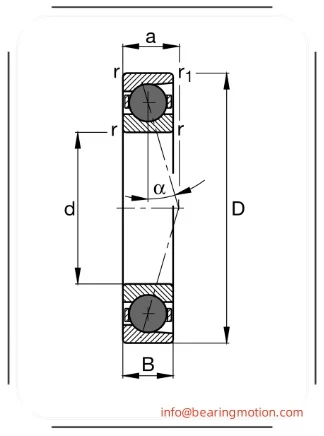 HCB71922-E-T-P4S-UL Spindle bearing drawing HCB71922-E-T-P4S-UL Spindle bearing drawing
